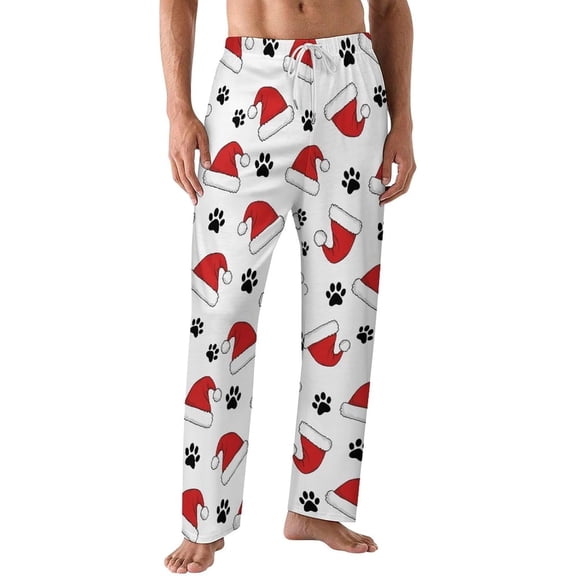 PRIYAL Pajamas Pants For Men Christmas Trees White Floral Pajama Bottoms Sleepwear Pj Pants
