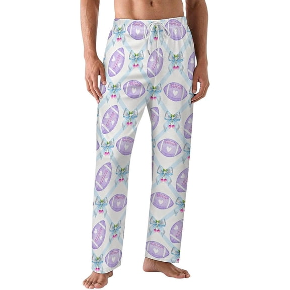 PRIYAL Pajamas Pants For Men Football Cherry Bow Star Pajama Bottoms Sleepwear Pj Pants