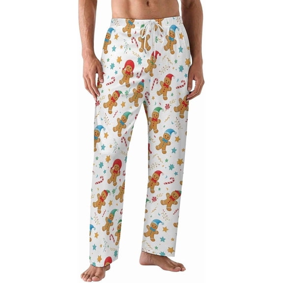 PRIYAL Pajamas Pants For Men Gingerbread Men Hats Pajama Bottoms Sleepwear Pj Pants