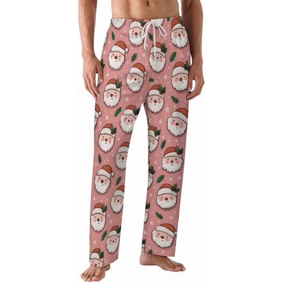 PRIYAL Pajamas Pants For Men Ho Ho Ho Snowflakes Pajama Bottoms Sleepwear Pj Pants