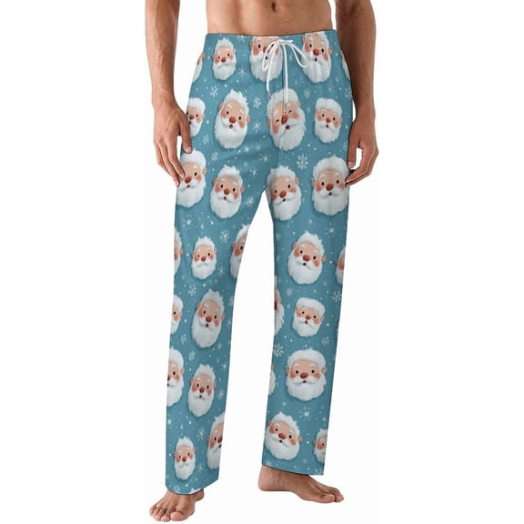 PRIYAL Pajamas Pants For Men Ho Ho Ho Snowflakes Pajama Bottoms Sleepwear Pj Pants