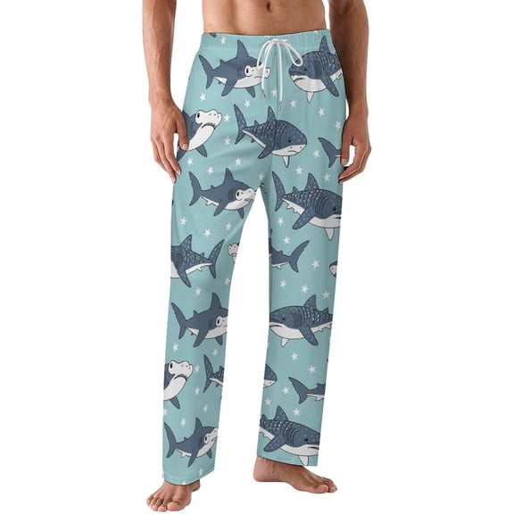 PRIYAL Pajamas Pants For Men Pattern Blue Stars Pajama Bottoms Sleepwear Pj Pants