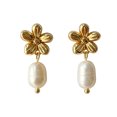 thumbnail image 1 of PRIYAL Pearl Earrings for Women, Dainty 14K Gold Plated 925 Sterling Silver Drop Quality Handpicked Freshwater Cultured Round Pearls Dangle Earrings Wedding Jewelry for Women Gifts, 1 of 15