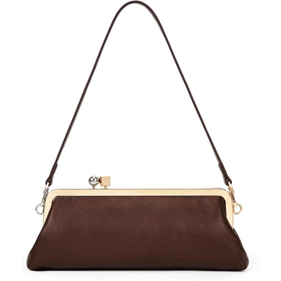 PRIYAL Purse Shoulder Bag for Women Elegant Kiss Lock Handbag Evening Clutch Purses Spherical Metal Block Clip Bags