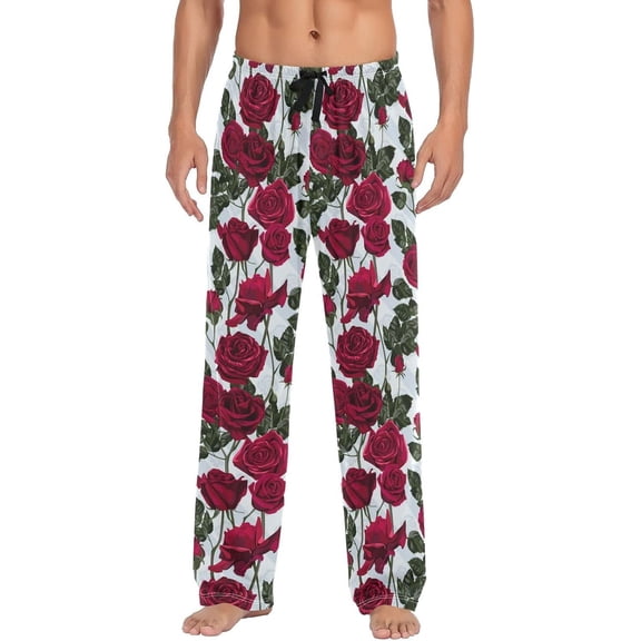 PRIYAL Red Lips Pajama Pants Mens Lounge Pants Lightweight Men Pajama Bottoms