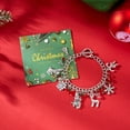 thumbnail image 1 of PRIYAL Retro Christmas Bracelet with Santa Claus & Snowflake Charm - Candy Cane Beads, Year-Round Wearable Holiday Gift for Daily Use or Xmas Party, 1 of 11