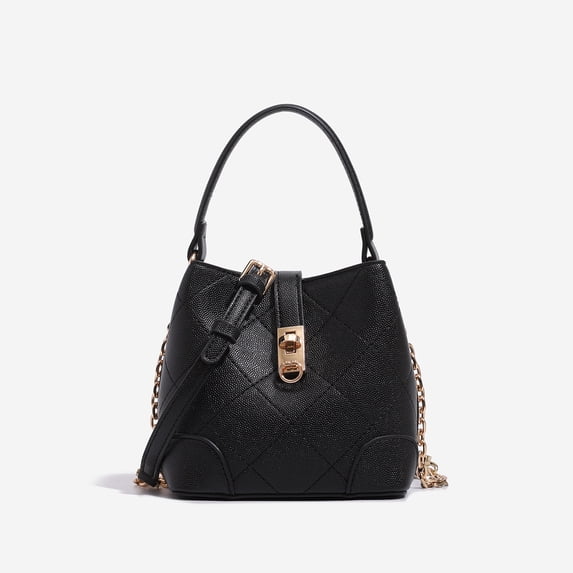 KKLDOGS Small Crossbody Bags for Women Vegan Leather Mini Bucket Handbag Removable Shoulder Strap