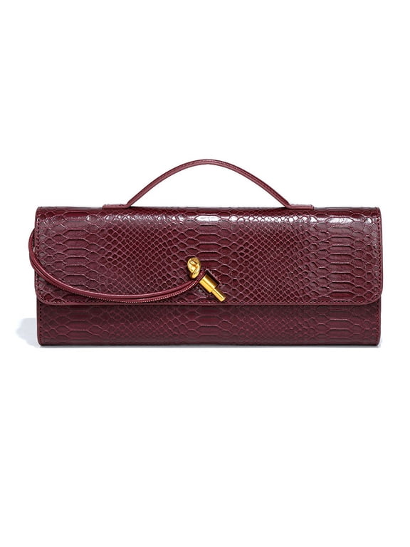 Snakeskin Crossbody Handbag, Genuine Leather Fashion Clutch and Evening Bag for Women, Gifts for Women