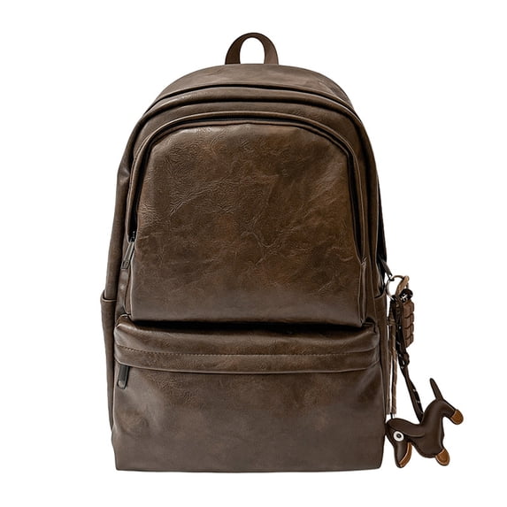 KKLDOGS Soft leather backpack, casual PU backpack men women Suitable for work, commuting, traveling, etc. Waterproof