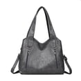thumbnail image 1 of PRIYAL Stylish Black for Women Large Capacity Tote with Secure Zip Closure, Adjustable Strap Multiple Compartments, Perfect for Everyday Use, Versatile Carry Bag Sleek Modern Tote Decorative Zippers, 1 of 14