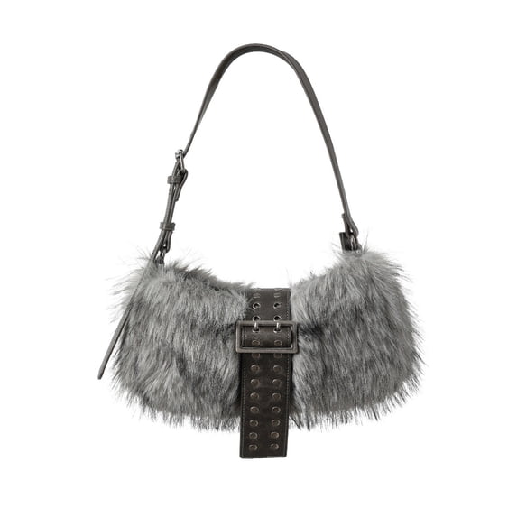 PRIYAL Tote Bag for Women Faux Fur Shoulder Bag Hobos Purse Large Satchel Handbag for Work Travel Shopping