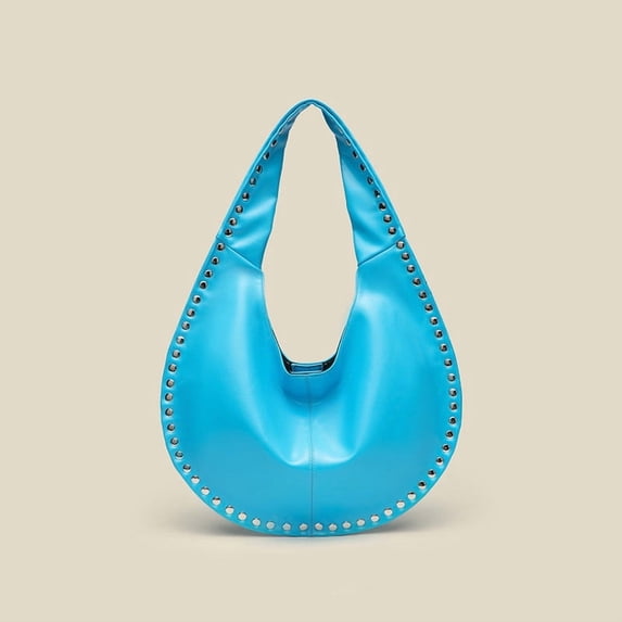 PRIYAL Tote Bag for Women, Women Dumplings Bag Simple Armpit Bags Trendy Purse Fashion Commuting Bags Rivets Handbag