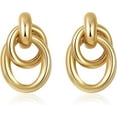 thumbnail image 1 of PRIYAL Trendy Gold Knot Earrings for Women Chunky Statement Drop Dangle Earrings Lightweight Hypoallergenic Fashion Gold Jewelry, 1 of 14