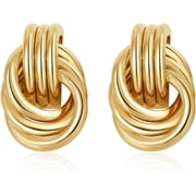 PRIYAL Trendy Gold Knot Earrings for Women Chunky Statement Drop Dangle Earrings Lightweight Hypoallergenic Fashion Gold Jewelry