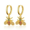 thumbnail image 1 of PRIYAL Turquoise Earring 18K Gold Brass Plated Retain Circular Metallic Ear Clasp For Women, 1 of 14