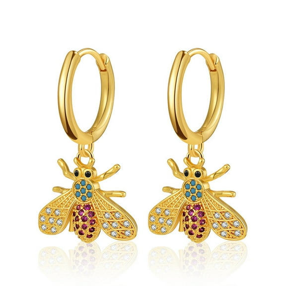 PRIYAL Turquoise Earring 18K Gold Brass Plated Retain Circular Metallic Ear Clasp For Women