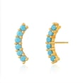 thumbnail image 1 of PRIYAL Turquoise Earring 18K Gold Brass Plated Retain Circular Metallic Ear Clasp For Women, 1 of 14