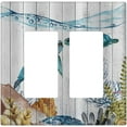 thumbnail image 1 of PRIYAL Turtle Ocean Coral Aquatic Plants Rustic Wooden Plank Double Rocker Wall Plate Decorative Switch Plate Cover Electrical Faceplate for Home Decor, 1 of 8