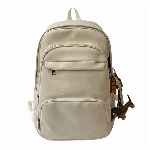 PRIYAL Unisex PU Leather Computer Laptop Bag 15.6 inch Backpack Shoulder Bags Travel Hiking Rucksack Casual Daypack