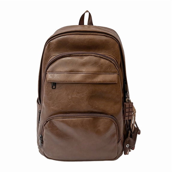 PRIYAL Unisex PU Leather Computer Laptop Bag 15.6 inch Backpack Shoulder Bags Travel Hiking Rucksack Casual Daypack