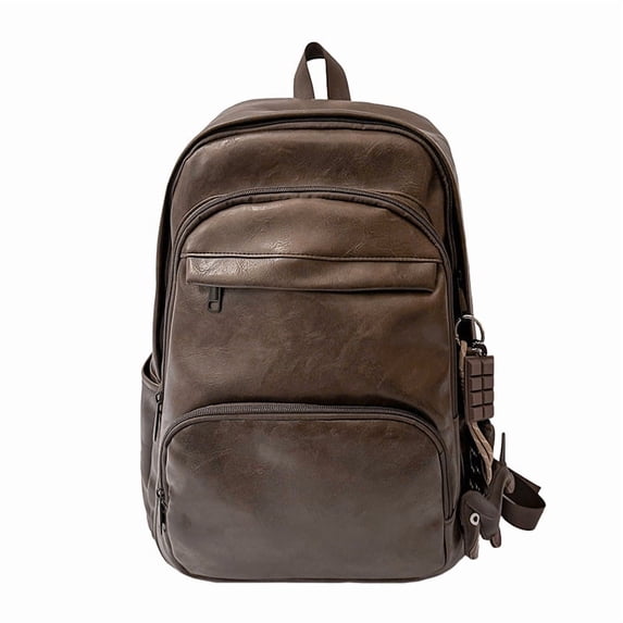 PRIYAL Unisex PU Leather Computer Laptop Bag 15.6 inch Backpack Shoulder Bags Travel Hiking Rucksack Casual Daypack