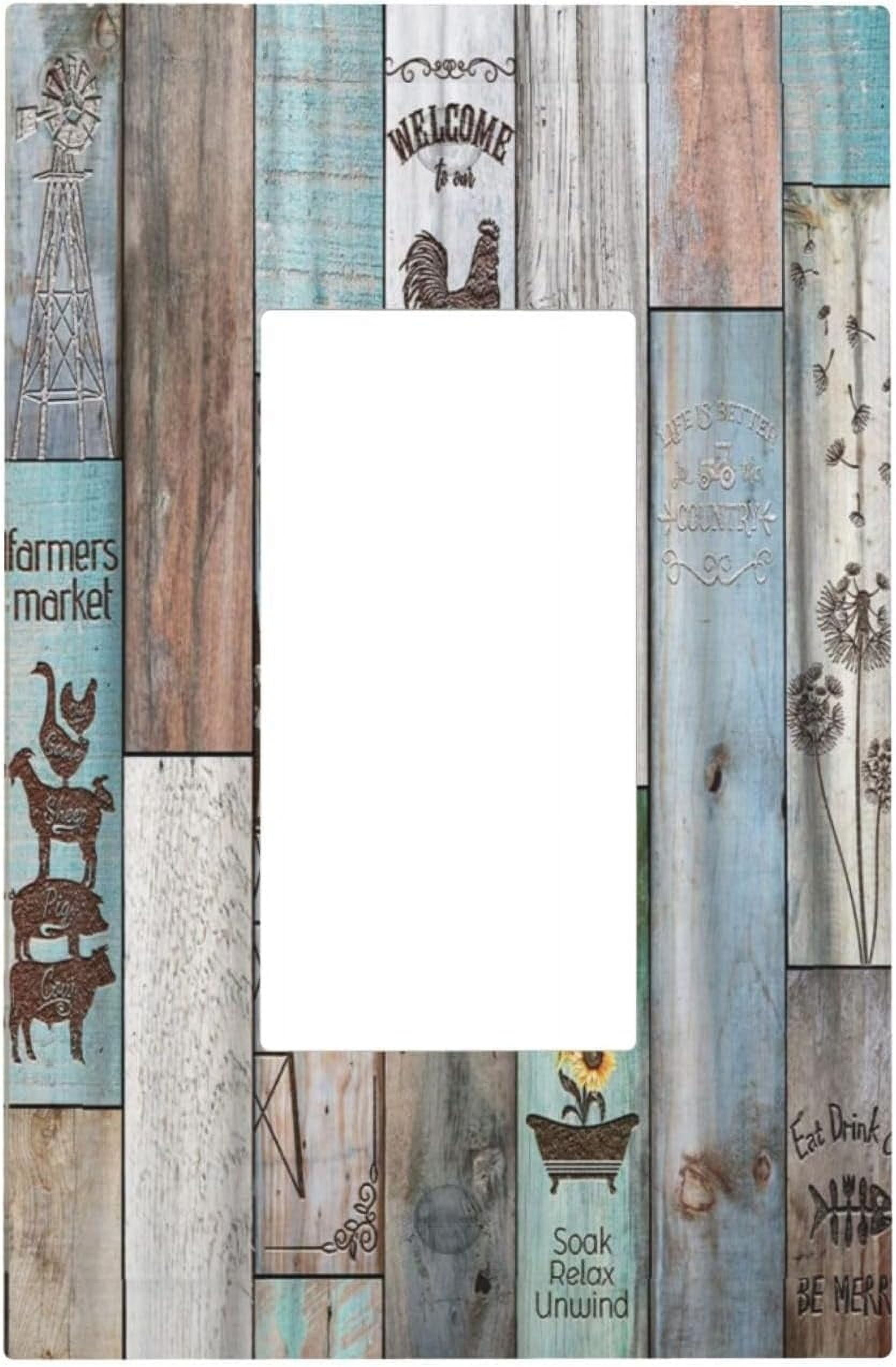 PRIYAL Vintage Farmhouse Rustic Wood Decor 1 Gang Rocker Mid Size ...