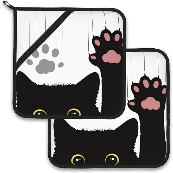 PRIYAL Vintage Mushrooms Leaves Pot Holder Set of 2,Heat Resistant Potholders Oven Hot Pads for Kitchen Cooking Baking BBQ