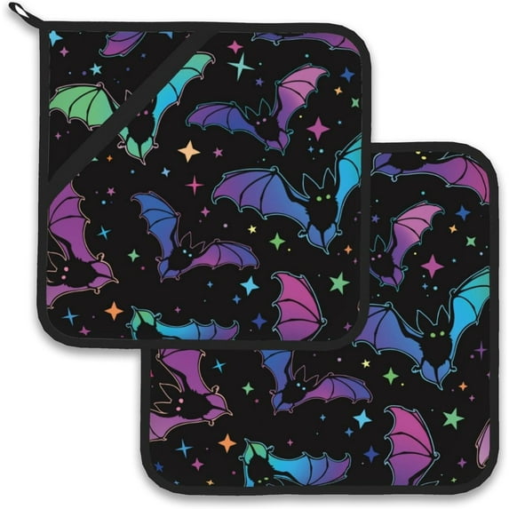 PRIYAL Vintage Mushrooms Leaves Pot Holder Set of 2,Heat Resistant Potholders Oven Hot Pads for Kitchen Cooking Baking BBQ
