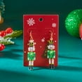 thumbnail image 1 of PRIYAL Women'S Elegant Candy Canes & Bow Earrings - Red & Striped with Green Bow, Stainless Steel Post, All-Season Party Jewelry for Christmas, Halloween, Christmas Earrings, Festive Earrings, 1 of 11
