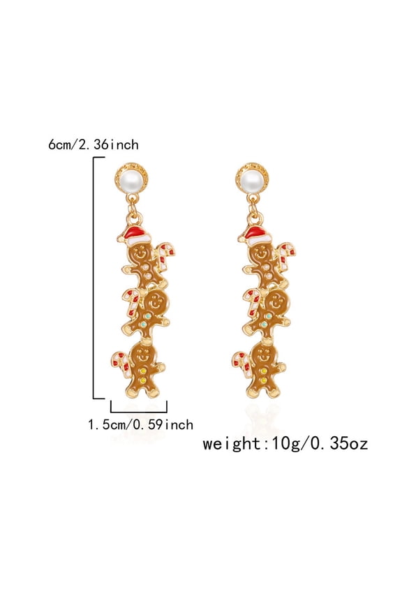 Women's Elegant & Cute Santa Claus Earrings - Red Enamel Christmas Hat Dangle Hoops with White K-layered coating, Glossy Red & White Face, Expressive Eyes & Smile - Party, Everyday Jewelry