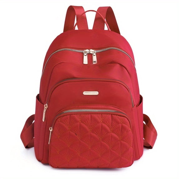 PRIYAL Women's Lightweight Large Capacity Backpack Pastel Pink, Spacious Daypack with Front Zipper Pocket & Side Pockets, Elegant Minimalist design for Work, Travel, Everyday Use