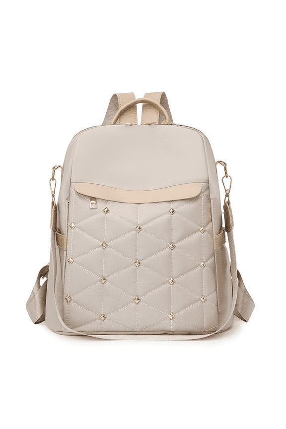 Women's Multifunctional Casual Nylon Backpack with Fringe Detail - Adjustable Strap Lightweight Bookbag Suitable for Travel, Commuting, College Work