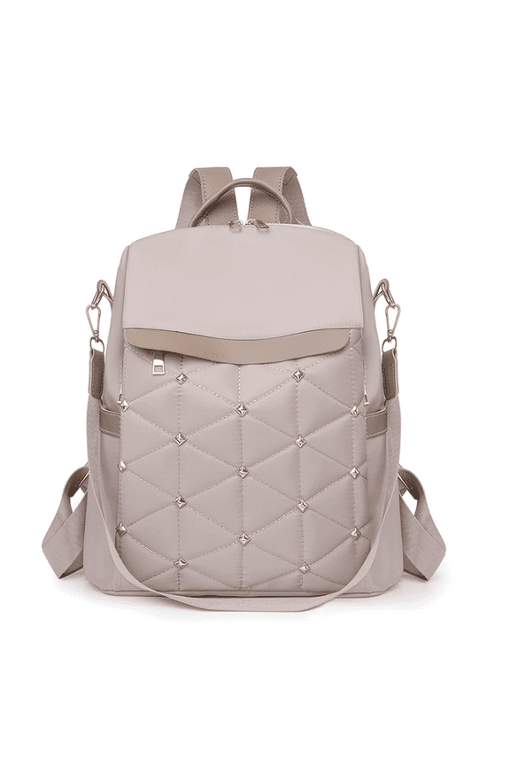 Women's Multifunctional Casual Nylon Backpack with Fringe Detail - Adjustable Strap Lightweight Bookbag Suitable for Travel, Commuting, College Work