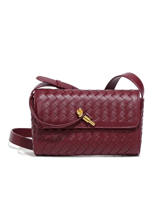 PRIYAL Woven Crossbody Bag, Spring and Summer Purse for Women, Small Boho Bag Cross Body with Roomy Space Vegan Leather