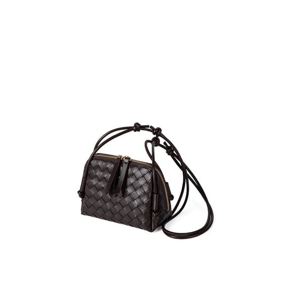 KKLDOGS Woven Crossbody Bags for Women PU Leather Handwoven Shoulder Bag Mini Satchel Purses with Adjustable Strap