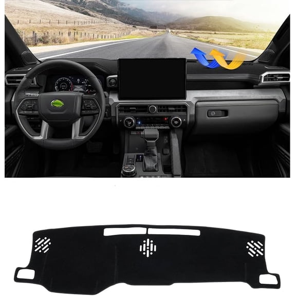 PRM Dash Cover Compatible with Toyota Tacoma 2024 2025 2026 Dashboard Cover Mat Non-Slip Carpet Sunshield Glare UV Rays Protector