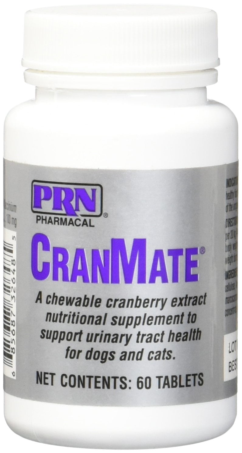 PRN Pharmacal CranMate Cranberry Supplement - Chewable Cranberry Extract Nutritional Supplements for Dogs & Cats - Cranberry Urinary Tract Health - 60 Chew Tabs