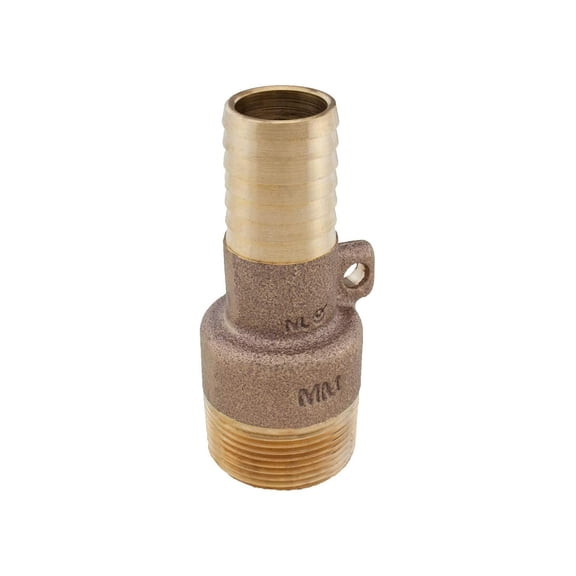 PRO 1-1/4" X 1" Brass Male Adapter with Rope Loop Eyelet to Secure Pump in Well, Connects Submersible Pump to Flexible Pipe, Model 148111