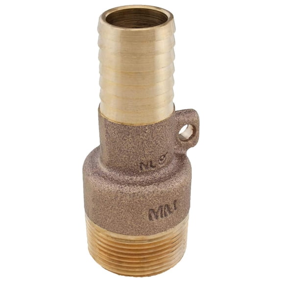 PRO 1-1/4" X 1" Brass Male Adapter with Rope Loop Eyelet to Secure Pump in Well, Connects Submersible Pump to Flexible Pipe, Model 148111