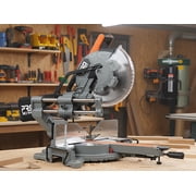PRO 12-Inch Double Slope Sliding Composite Oblique Saw, 5000RPM, 15A Power Miter Saw, with Expansion Table and LED Shadow Line