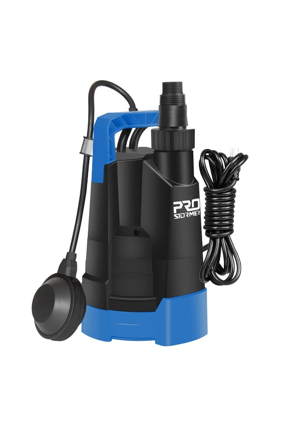 PRO 1HP Water Pump, 3430GPH Submersible Portable Clean Water Pumpe with Automatic Float Switch for Basement Flooding, Draining, Swimming Pool