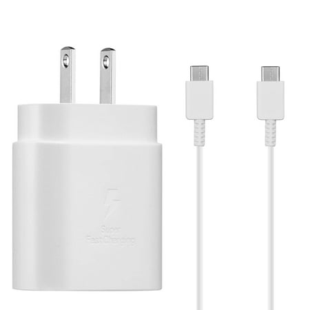 PRO 25W Wall Charger Compatible with PC Tablet/Thumb drives Adaptive Quick Fast Charger with USBC 5ft Cable (White 1.5M)