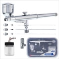 thumbnail image 1 of Master Airbrush SB844 Pro Set Dual-Action Side Bowl Feed Airbrush with 3 Nozzle Sets (0.2, 0.3 & 0.5mm Needles, Fluid Tips and Air Caps), Gravity Cup, Siphon Suction Feed Bottle Kit - Auto, Art, 1 of 6