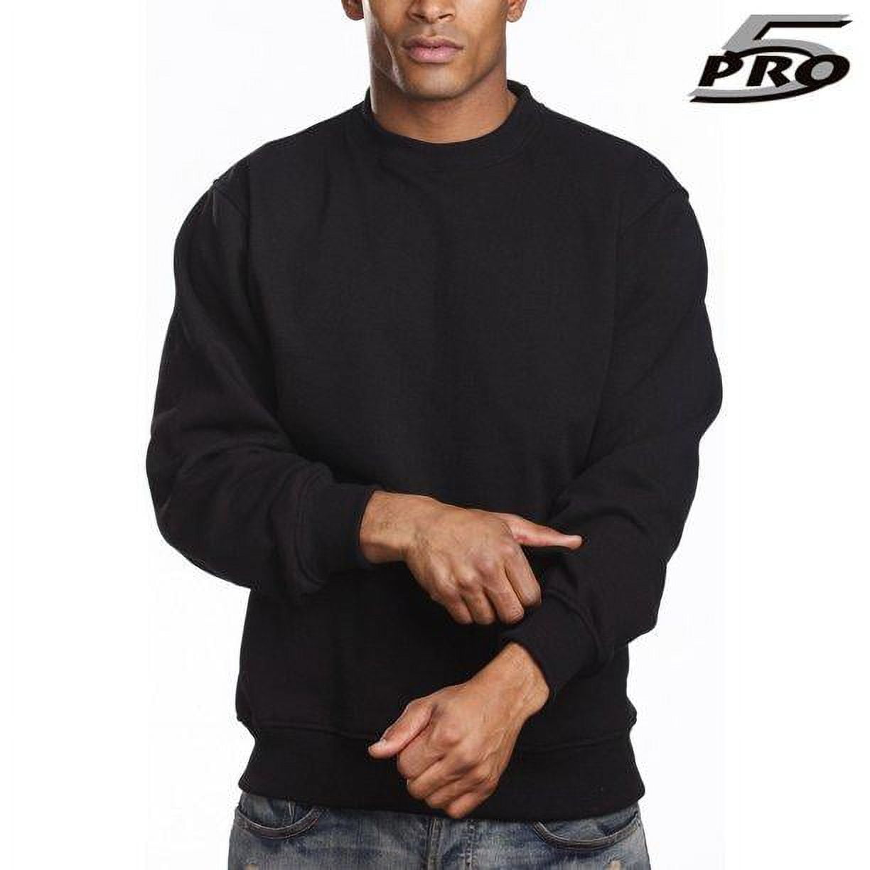 Men Fleece Crew Neck Sweatshirt, Black - Medium - Case of 24 