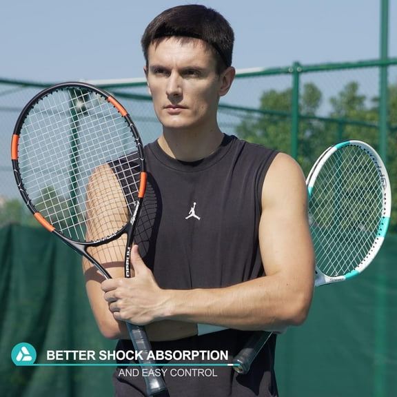 PRO-500 Adult Tennis Rackets, 2-Pack Pre-Strung Racquets for Beginners & Intermediate with Carry Bag & 2 Balls, 105 Sq Inch Oversized Head for Women & Men, Arm Friendly Vibration Control