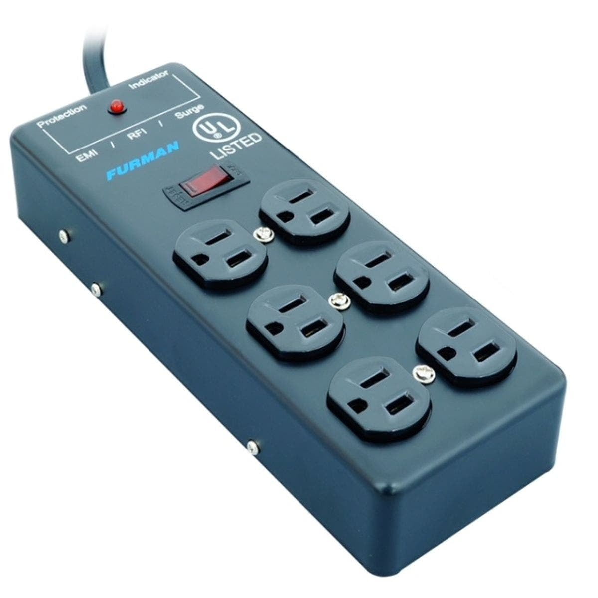 Furman Black 6-Outlet Surge Protector Power Strip