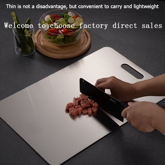 PRO (9.5 inches *6 inches),Premium Cutting Board - Double-Sided, Stainless Steel Material for Kitchen And Dining Use, Cost-Effective Design Suitable for Small Kitchens, Rvs, Easy to Clean, Durable An