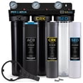 thumbnail image 1 of PRO+AQUA ELITE SERIES GEN2 PRO-100-E 3-Stage Whole House Water Filtration System for City and Well Water with Pressure Gauges, Removes 99% of Chlorine, VOCs, Odors & Contaminants, 1” Ports, 1 of 8