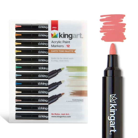 PRO Acrylic Paint Markers - Bullet Tip - 12 Earth Tones