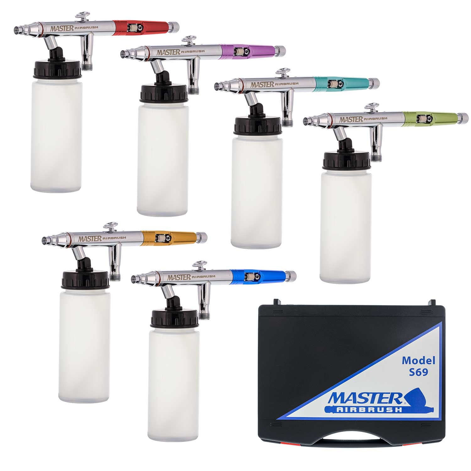 Master S69 Studio Airbrush Set Professional Airbrush Set with 6 Master Model